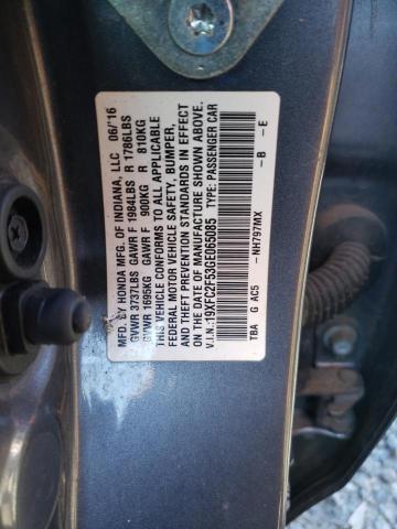 19XFC2F53GE065085 - 2016 HONDA CIVIC LX GRAY photo 12