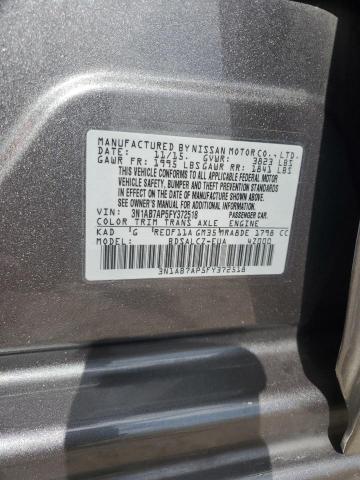 3N1AB7AP5FY372518 - 2015 NISSAN SENTRA S GRAY photo 12