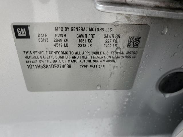 1G11H5SA1DF274089 - 2013 CHEVROLET MALIBU LTZ ვერცხლისფერი ფოტო 13