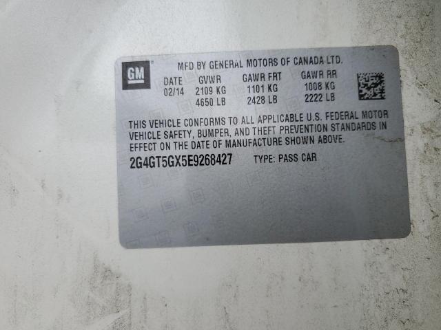 2G4GT5GX5E9268427 - 2014 BUICK REGAL GS WHITE photo 12