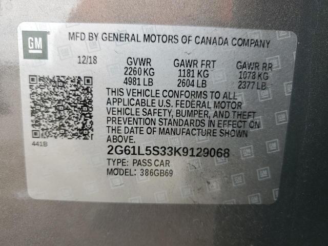 2G61L5S33K9129068 - 2019 CADILLAC XTS GRAY photo 12