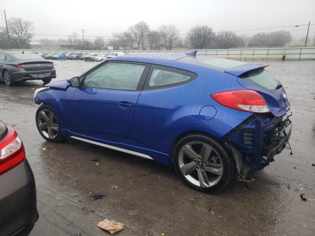 KMHTC6AE6EU184213 - 2014 HYUNDAI VELOSTER TURBO BLUE photo 2