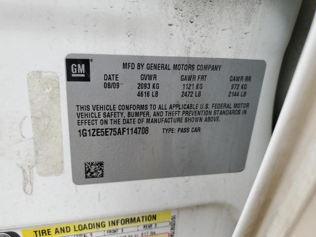 1G1ZE5E75AF114708 - 2010 CHEVROLET MALIBU LTZ თეთრი ფოტო 12