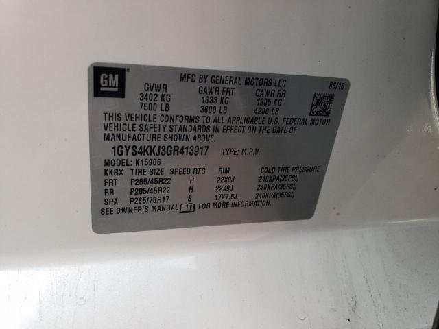 1GYS4KKJ3GR413917 - 2016 CADILLAC ESCALADE ESV PLATINUM Ақ фото 14