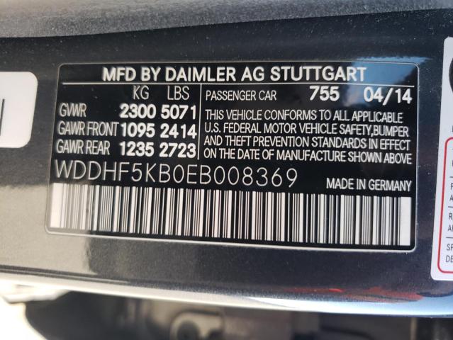 WDDHF5KB0EB008369 - 2014 MERCEDES-BENZ E 350 GRAY photo 12