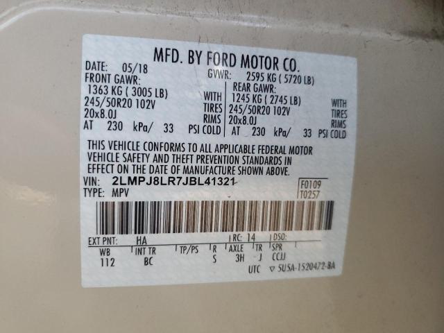 2LMPJ8LR7JBL41321 - 2018 LINCOLN MKX RESERVE Beige Foto 13