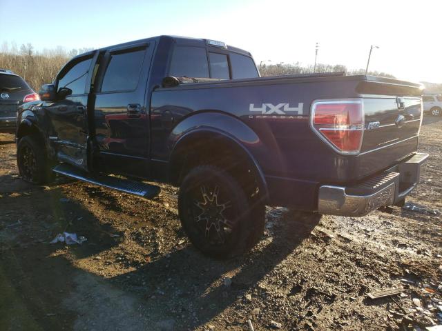 1FTFW1ET5BKD85418 - 2011 FORD F150 SUPERCREW BLUE photo 2