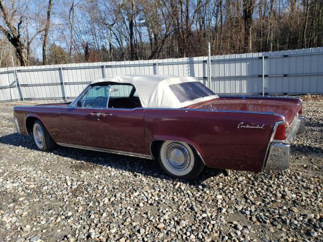 1Y86H422987 - 1961 LINCOLN CONTINENTL BURGUNDY photo 2