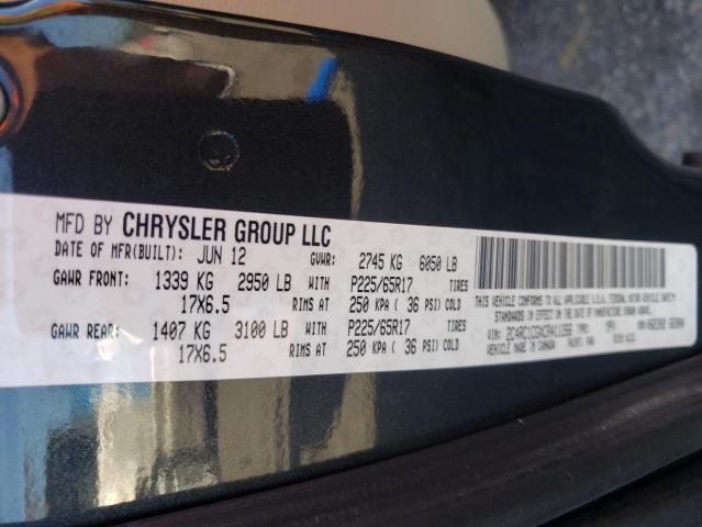 2C4RC1CGXCR411266 - 2012 CHRYSLER TOWN & COU TOURING L BLACK photo 12