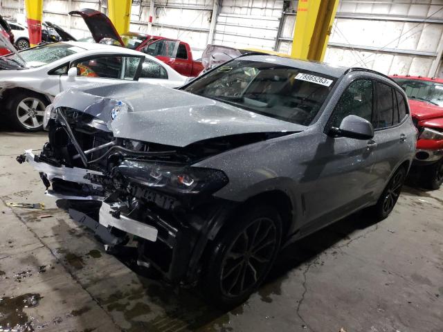 5UX53DP03N9M83933 - 2022 BMW X3 XDRIVE30I GRAY photo 1