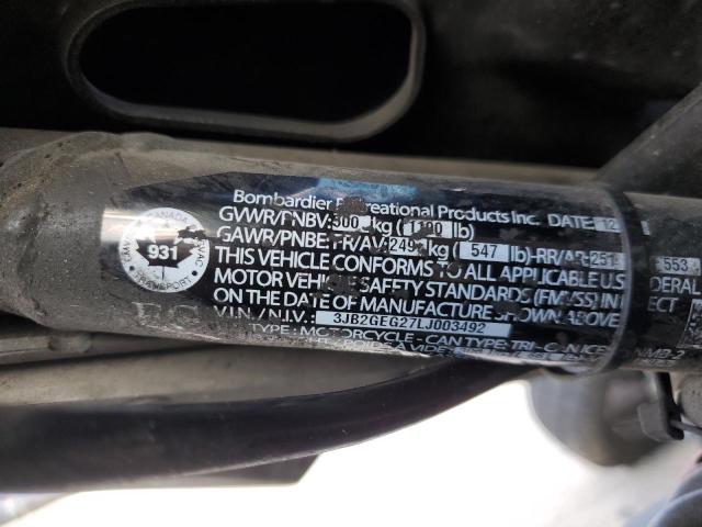 3JB2GEG27LJ003492 - 2020 CAN-AM RYKER RALLY EDITION BLACK photo 8