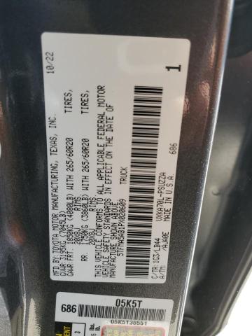 5TFMA5AB1PX020609 - 2023 TOYOTA TUNDRA CREWMAX PLATINUM ნაცრისფერი ფოტო 12