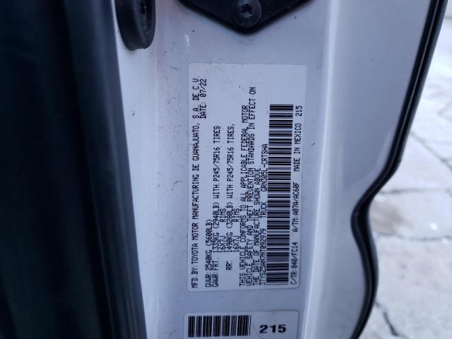 3TYSZ5AN7NT092979 - 2022 TOYOTA TACOMA ACCESS CAB თეთრი ფოტო 12