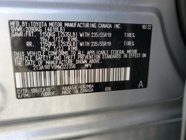 2T3A1RFV9NW322356 - 2022 TOYOTA RAV4 XLE PREMIUM SILVER photo 14