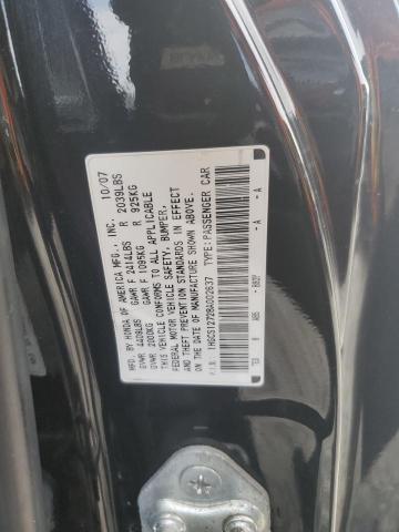 1HGCS12728A002637 - 2008 HONDA ACCORD EX BLACK photo 12