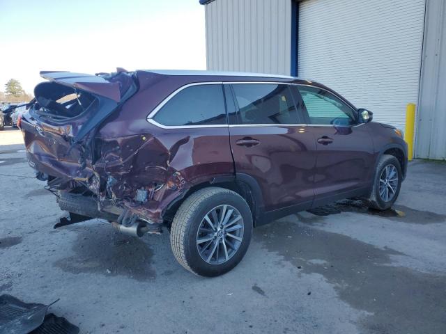 5TDJZRFHXKS992207 - 2019 TOYOTA HIGHLANDER SE BURGUNDY photo 3