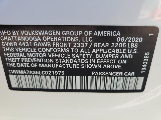 1VWMA7A35LC021975 - 2020 VOLKSWAGEN PASSAT R-LINE Ağ foto 12