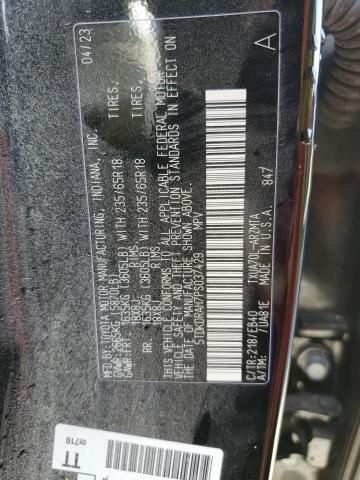 5TDKDRAH7PS037429 - 2023 TOYOTA HIGHLANDER L BLACK photo 13