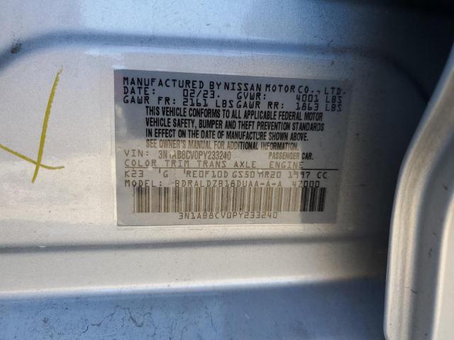 3N1AB8CV0PY233240 - 2023 NISSAN SENTRA SV SILVER photo 12