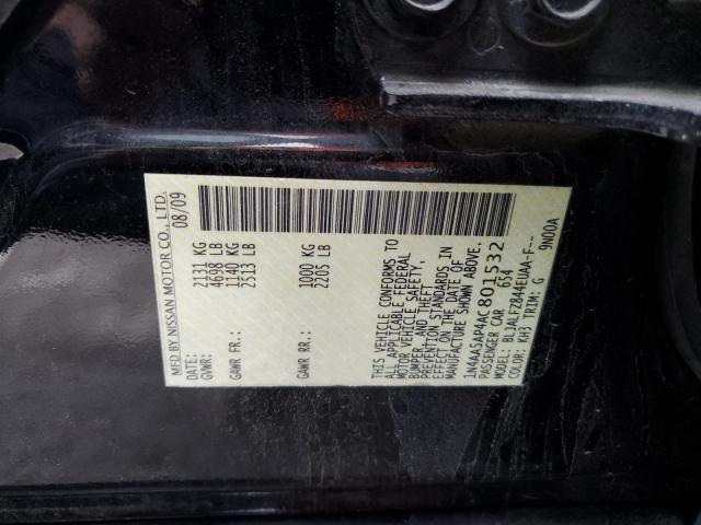 1N4AA5AP4AC801532 - 2010 NISSAN MAXIMA S BLACK photo 12