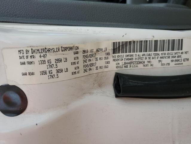 1J8HH48P67C630434 - 2007 JEEP COMMANDER 白色 照片 13