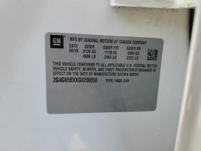 2G4GK5EXXG9206658 - 2016 BUICK REGAL Սպիտակ լուսանկար 12