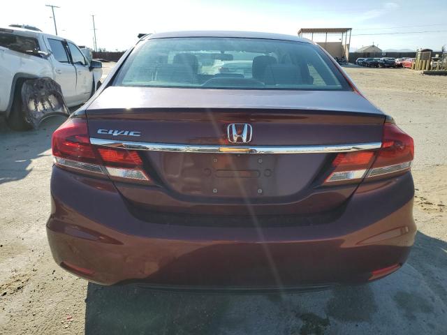 19XFB2F5XEE261752 - 2014 HONDA CIVIC LX BURGUNDY photo 6