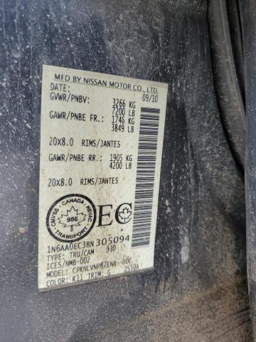 1N6AA0EC3BN305094 - 2011 NISSAN TITAN S GRAY photo 12