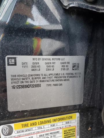 1G1ZC5E09CF229050 - 2012 CHEVROLET MALIBU 1LT Qara foto 12