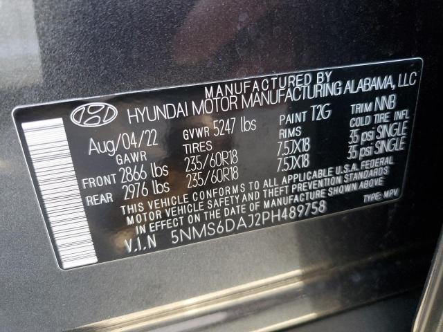 5NMS6DAJ2PH489758 - 2023 HYUNDAI SANTA FE XRT GRAY photo 14