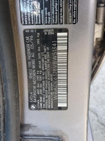 WBADE6328VBW51341 - 1997 BMW 540 I AUTOMATIC GRAY photo 12