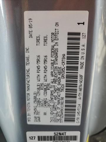 5TFSZ5AN9KX198190 - 2019 TOYOTA TACOMA ACCESS CAB GRAY photo 12