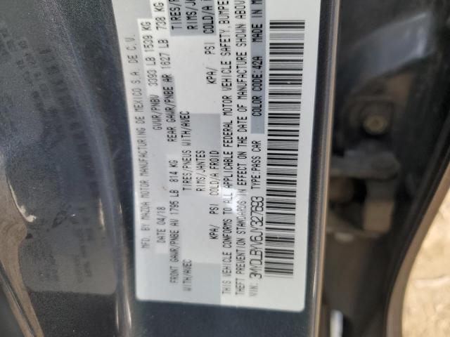 3MYDLBYV6JY327693 - 2018 TOYOTA YARIS IA GRAY photo 12