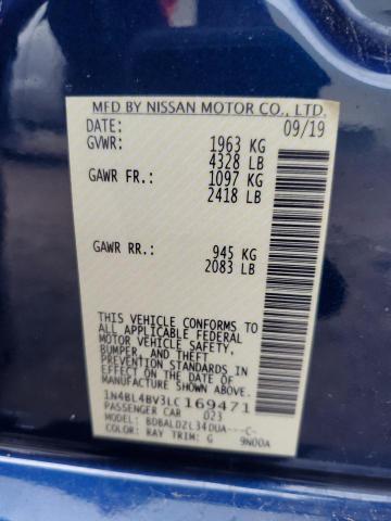 1N4BL4BV3LC169471 - 2020 NISSAN ALTIMA S BLUE photo 13