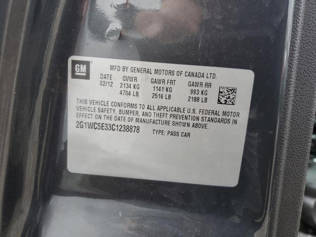 2G1WC5E33C1238878 - 2012 CHEVROLET IMPALA LTZ BLACK photo 12