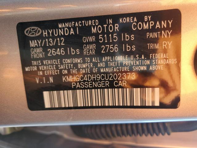 KMHGC4DH9CU202373 - 2012 HYUNDAI GENESIS 5.0L SILVER photo 12