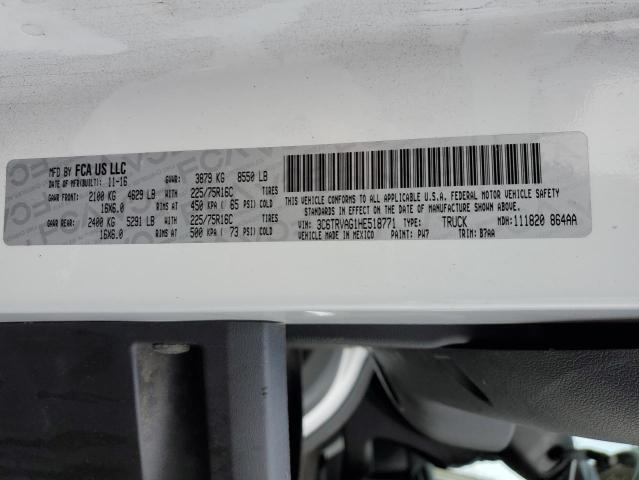3C6TRVAG1HE518771 - 2017 RAM PROMASTER 1500 STANDARD WHITE photo 13