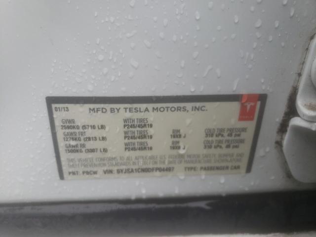 5YJSA1CN0DFP04497 - 2013 TESLA MODEL S WHITE photo 12