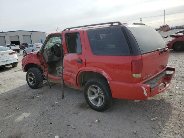 1GNCS13W12K135757 - 2002 CHEVROLET BLAZER RED photo 2