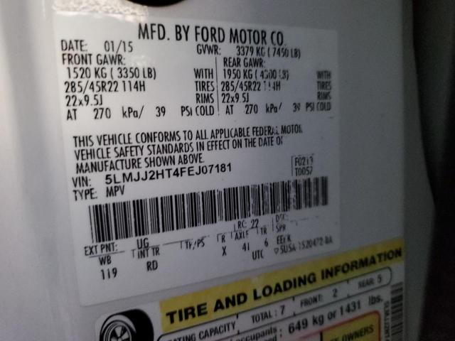 5LMJJ2HT4FEJ07181 - 2015 LINCOLN NAVIGATOR თეთრი ფოტო 13