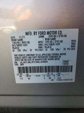 2LMTJ8LR7GBL43965 - 2016 LINCOLN MKX RESERVE Gümüş foto 12