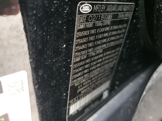 SALGV2RE1JA392615 - 2018 LAND ROVER RANGE ROVE AUTOBIOGRAPHY BLACK photo 13