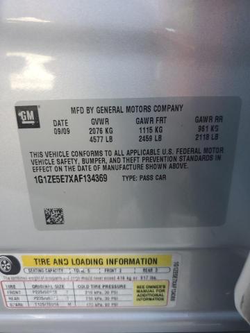 1G1ZE5E7XAF134369 - 2010 CHEVROLET MALIBU LTZ ნაცრისფერი ფოტო 12