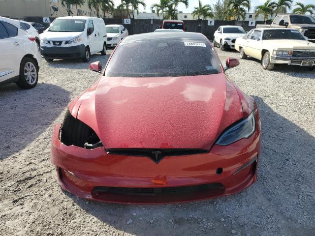 5YJSA1E56NF487004 - 2022 TESLA MODEL S წითელი ფოტო 5