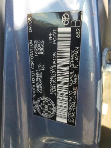 JTDBT923491308128 - 2009 TOYOTA YARIS BLUE photo 12