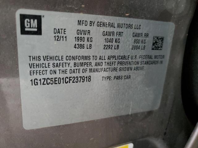 1G1ZC5E01CF237918 - 2012 CHEVROLET MALIBU 1LT Қоңыр фото 12