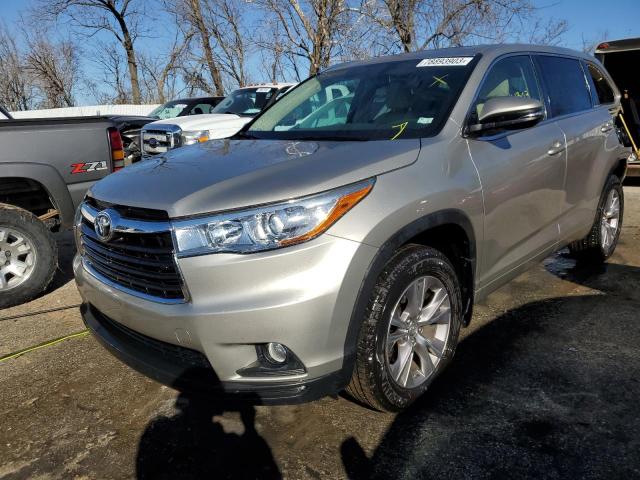 5TDJKRFH5FS143886 - 2015 TOYOTA HIGHLANDER XLE GOLD photo 1