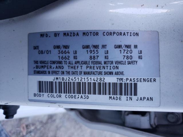 JM1BJ245121514282 - 2002 MAZDA PROTEGE PR5 白色 照片 12