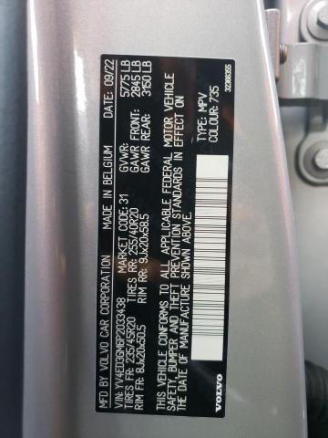 YV4ED3GM6P2033438 - 2023 VOLVO C40 RECHARGE ULTIMATE SILVER photo 13