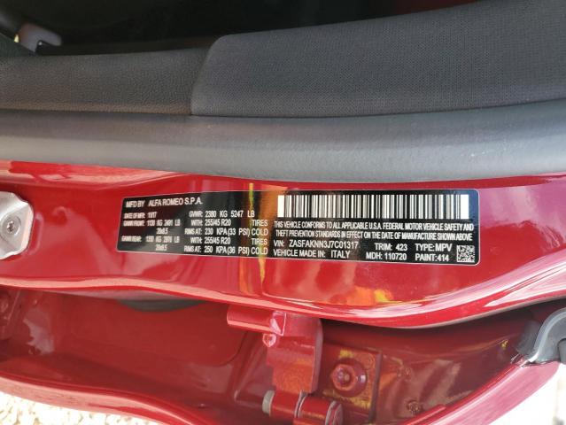 ZASFAKNN3J7C01317 - 2018 ALFA ROMEO STELVIO TI SPORT RED photo 14